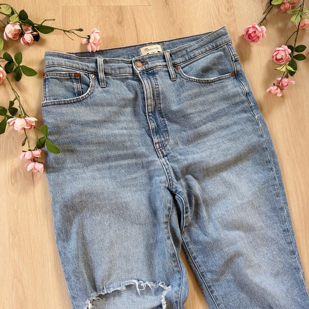 Madewell The Perfect Vintage Straight Leg Jean Reinhart Wash Distressed 32 Boho - Picture 10 of 16